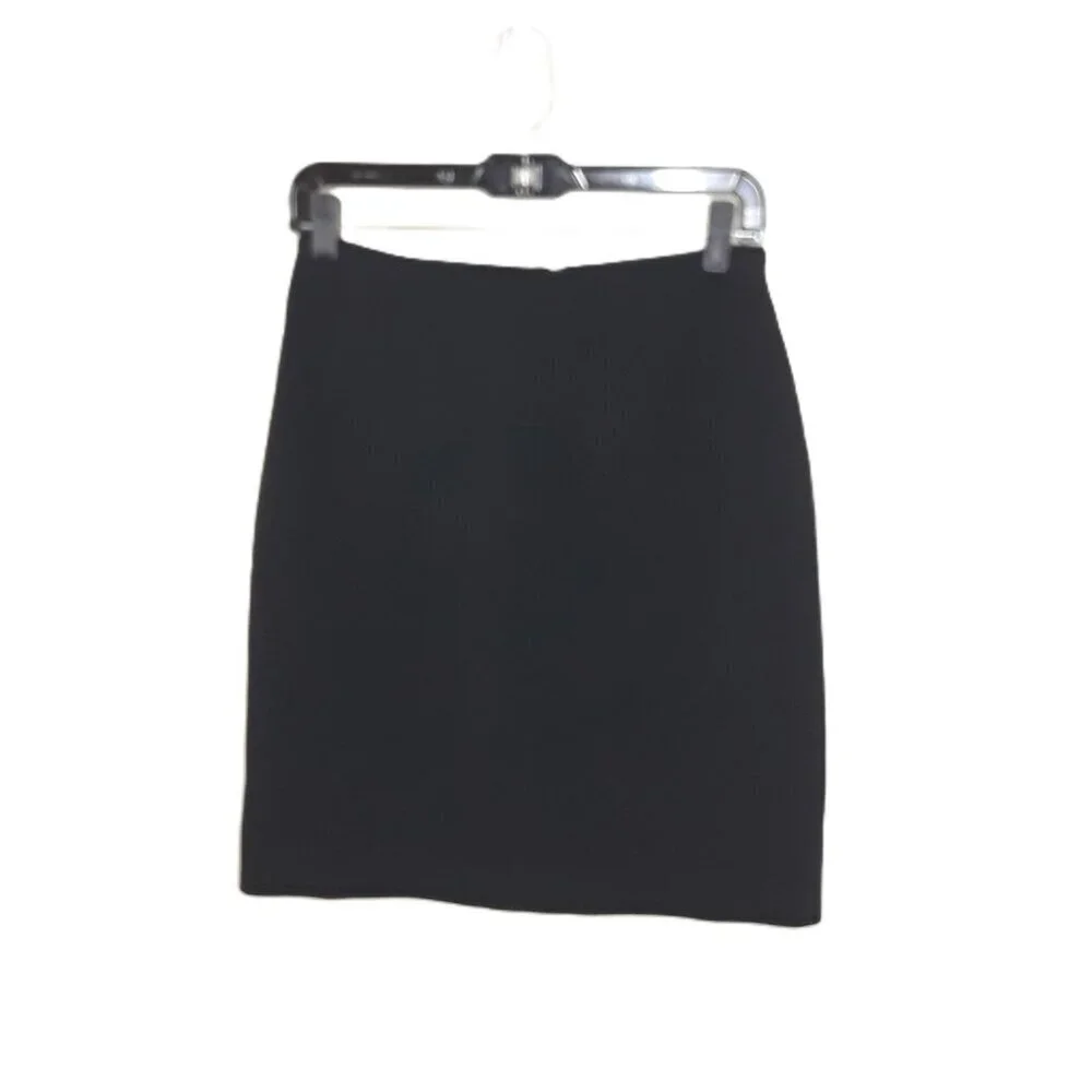 LK Bennett Black Crepe Mini Pencil Skirt Sz 8 (IT 44)